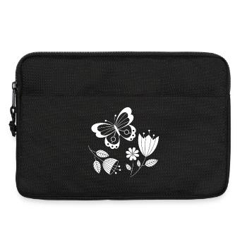 Butterfly with flowers - Laptop bag 13" - black - Front