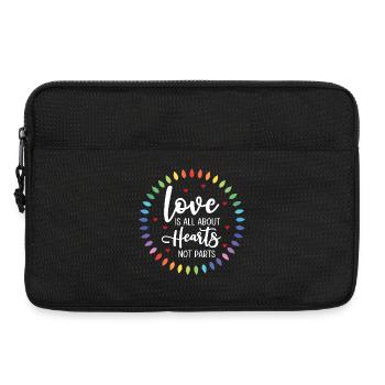 LGBTQ Pride Month - Love is All About Hearts - Laptop bag 13" - black - Front