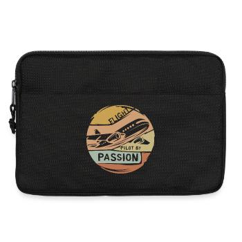 Logo d’avion vintage - Emblème du pilote par la passion - Sacoche pour ordinateur portable 13 pouces - noir - Devant