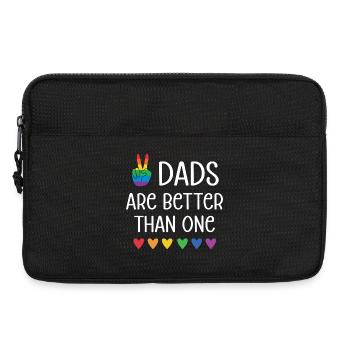 LGBTQ Pride Month - Two Dads Are Better Than One - Laptop bag 13" - black - Front