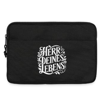 HERR DEINES LEBENS florales Bibel Design - Laptoptasche 13" - Schwarz - Vorne