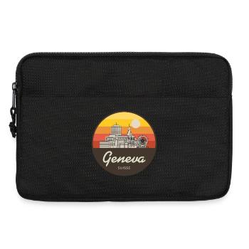 Genf Skyline Sonnenuntergang - Laptoptasche 13" - Schwarz - Vorne