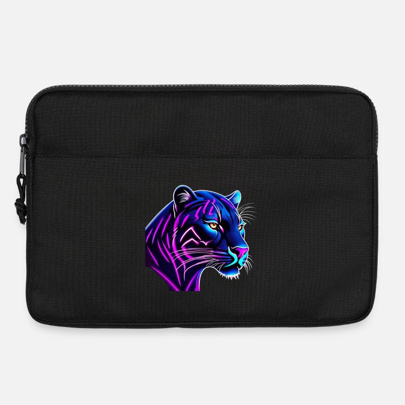 Panther in Neonfarben - Laptoptasche 13" - Schwarz