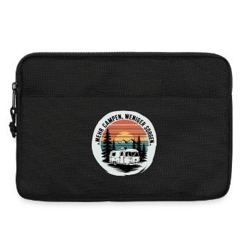 Mehr Campen, weniger Sorgen! Personalisierbar - Laptoptasche 13" - Schwarz - Vorne