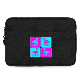 Flamant rose Vagues Pop Art - Sacoche pour ordinateur portable 13 pouces - noir - Devant