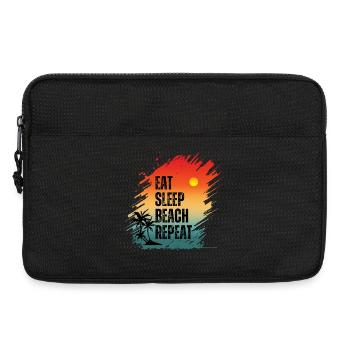 EAT SLEEP BEACH REPEAT - Laptop bag 13" - black - Front