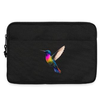 Lebendiges Regenbogen-Kolibri-Design - Laptoptasche 13" - Schwarz - Vorne