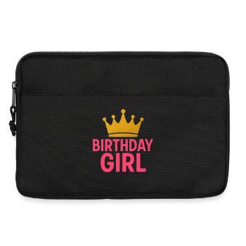 Couronne de fille d’anniversaire | Motif de princesse rose doré - Sacoche pour ordinateur portable 13 pouces - noir - Devant