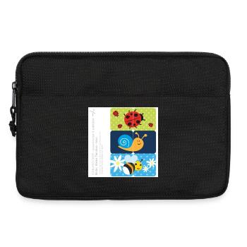DIY - Shoe Stickers - Small Animals - Blue - Laptop bag 13" - black - Front