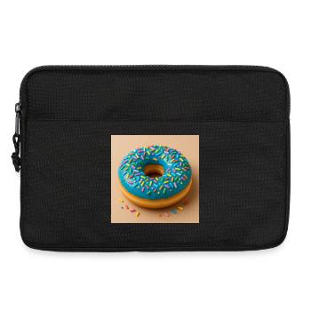 Donut mit Blauem Zuckerguss - Laptoptasche 13" - Schwarz - Vorne