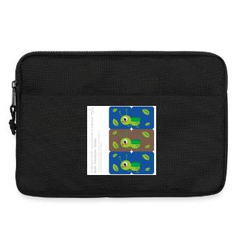 DIY - Shoe Stickers Grasshopper Leaves Blue Brown - Laptop bag 13" - black - Front