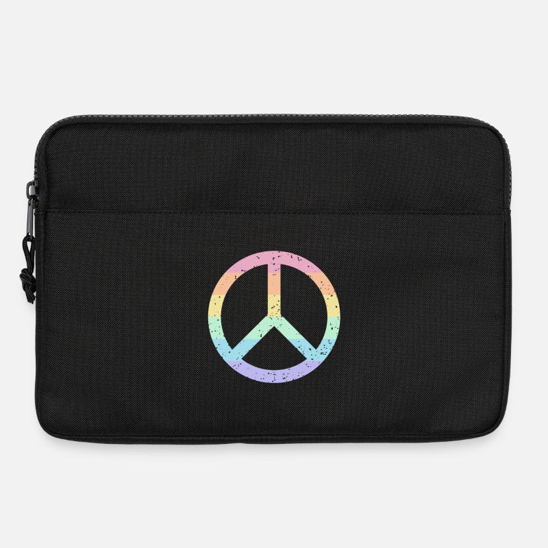 Regenbogen Friedenssymbol Pastell Pride LGBTQ+ Grunge - Laptoptasche 13" - Schwarz