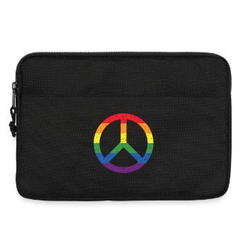 Regenbogen Friedenssymbol Pride Flagge LGBTQ+ Grunge - Laptoptasche 13" - Schwarz - Vorne
