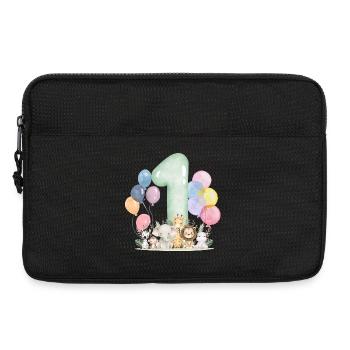 Erstes Geburtstag Tierwelt Ballon 1 - Laptoptasche 13" - Schwarz - Vorne