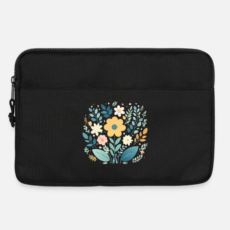 Sanfte pastellfarbene Blumenblüte - Boho Botanical - Laptoptasche 13" - Schwarz