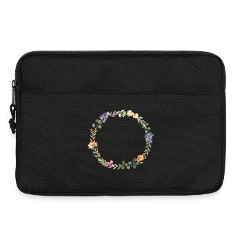 Couronne florale, personnalisable - Sacoche pour ordinateur portable 13 pouces - noir - Devant
