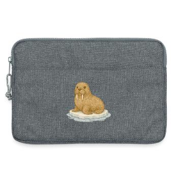 Arctique nordique - Morse - Sacoche pour ordinateur portable 13 pouces - gris chiné - Devant