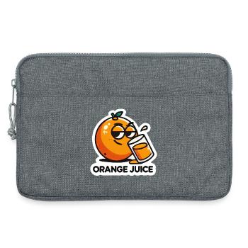 "Orangensaft" Fun Cartoon Zitrusgetränk - Laptoptasche 13" - Grau meliert - Vorne