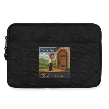 Talk to Door - Pixel Art Gaming - Laptoptasche 13" - Schwarz - Vorne