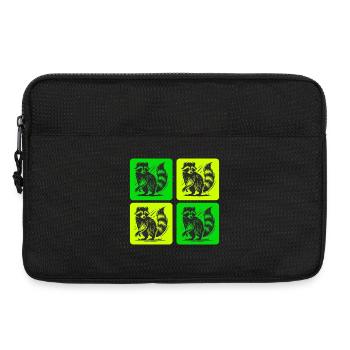 Stylischer Waschbär Retro Design - Laptoptasche 13" - Schwarz - Vorne