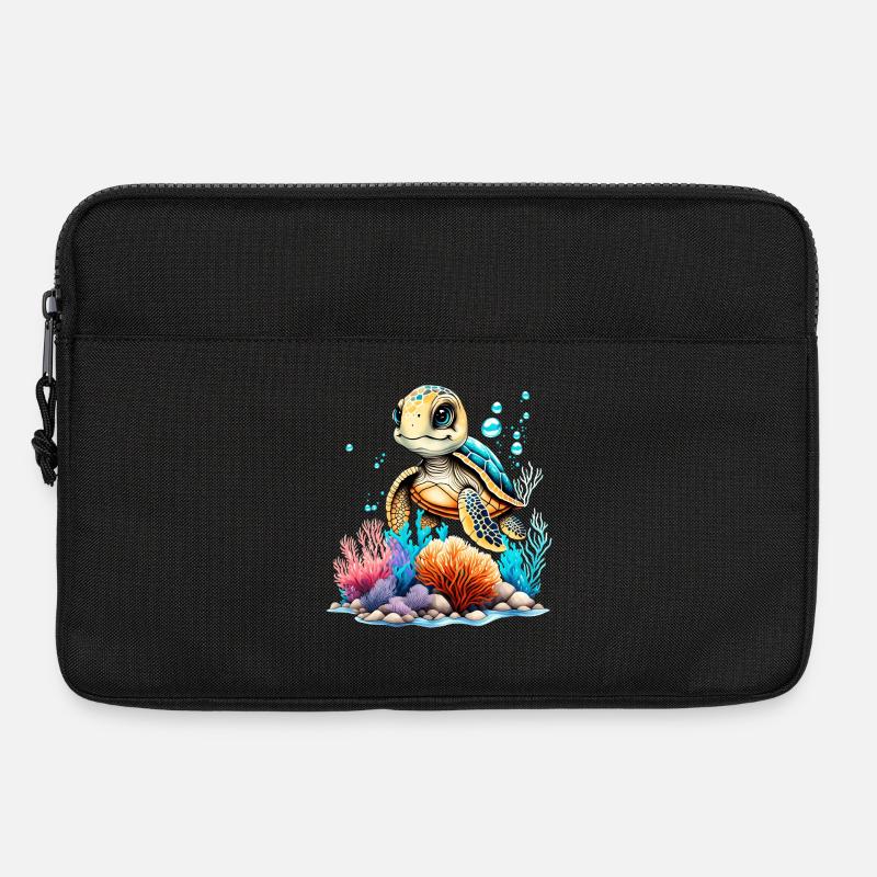 Lebendige Unterwasser-Schildkrötenszene - Laptoptasche 13" - Schwarz
