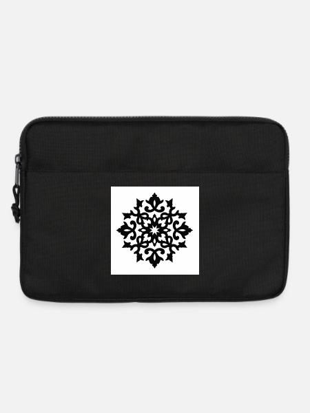 Detailed snowflake with ornamentation - Laptop bag 13" - black