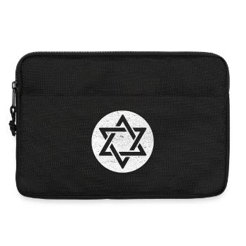 Star of David in white circle - Laptop bag 13" - black - Front