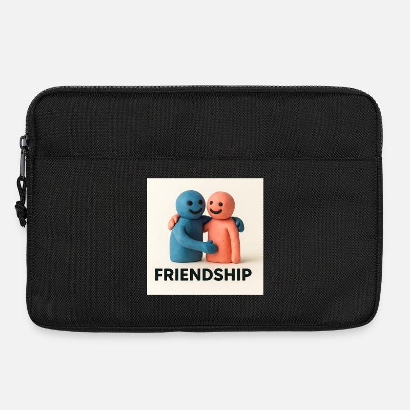 Liebenswerte Freundschaft Tonfiguren - Laptoptasche 13" - Schwarz