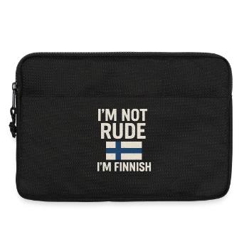 Finnish flag. Not rude - Laptop bag 13" - black - Front