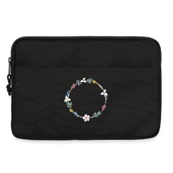 Couronne florale d’été, personnalisable - Sacoche pour ordinateur portable 13 pouces - noir - Devant