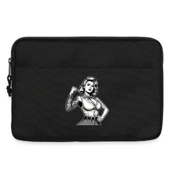 Strength Strong Woman Rockabilly Tattoo Gift - Laptop bag 13" - black - Front
