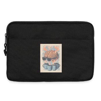 Kaffee = Gehirn an! - Laptoptasche 13" - Schwarz - Vorne