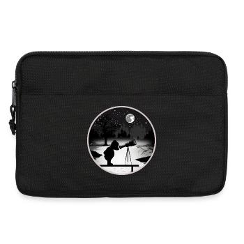 Ours avec télescope sous le ciel étoilé - Sacoche pour ordinateur portable 13 pouces - noir - Devant