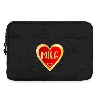 PRÉNOM FILLE MILA HEART - Sacoche pour ordinateur portable 13 pouces - noir - Devant