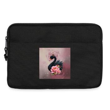 A touch of pink and the glow of a swan. - Laptop bag 13" - black - Front
