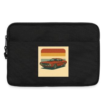 Conception rétro de muscle car sur fond vintage - Sacoche pour ordinateur portable 13 pouces - noir - Devant