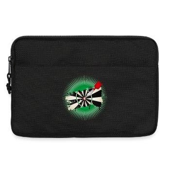 Dartscheibe im Graffiti-Stil mit Treffer - Laptoptasche 13" - Schwarz - Vorne