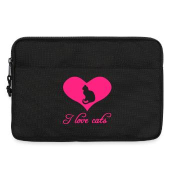 i love cats, herzen, frauen - Laptoptasche 13" - Schwarz - Vorne