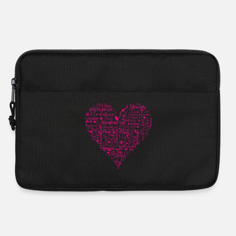 Maritimes Herz, magenta - Laptoptasche 13" - Schwarz