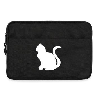 katzen, silhouetten, sitzend - Laptoptasche 13" - Schwarz - Vorne