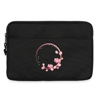 Cadre floral Magnolias de style asiatique - Sacoche pour ordinateur portable 13 pouces - noir - Devant