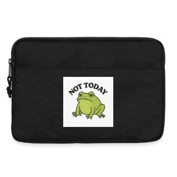 Lustiger Frosch mit Statement Text - Laptoptasche 13" - Schwarz - Vorne