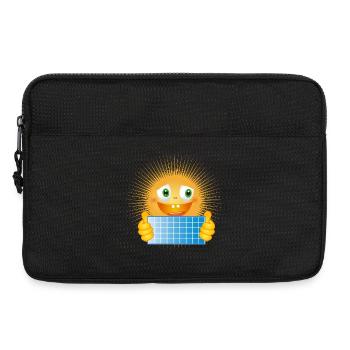 Soleil éclatant avec panneau solaire - Sacoche pour ordinateur portable 13 pouces - noir - Devant