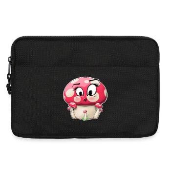 Cute Pink Mushroom Character Design - Laptop bag 13" - black - Front