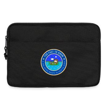 A sea otter wraps in kelp to sleep - Laptop bag 13" - black - Front