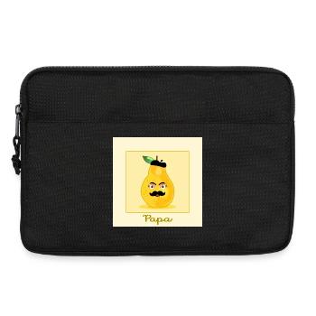 French dad - dad with mustache beard - Laptop bag 13" - black - Front