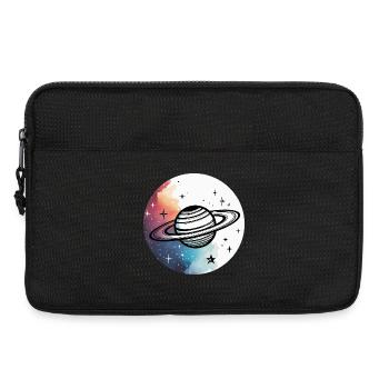 Minimalist Planet – Simple Space Design - Laptop bag 13" - black - Front