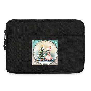 Weihnachtsschädel mit Baum und Süßigkeiten - Laptoptasche 13" - Schwarz - Vorne