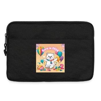 Geburtstagsbär mit Luftballons 2026 - Laptoptasche 13" - Schwarz - Vorne