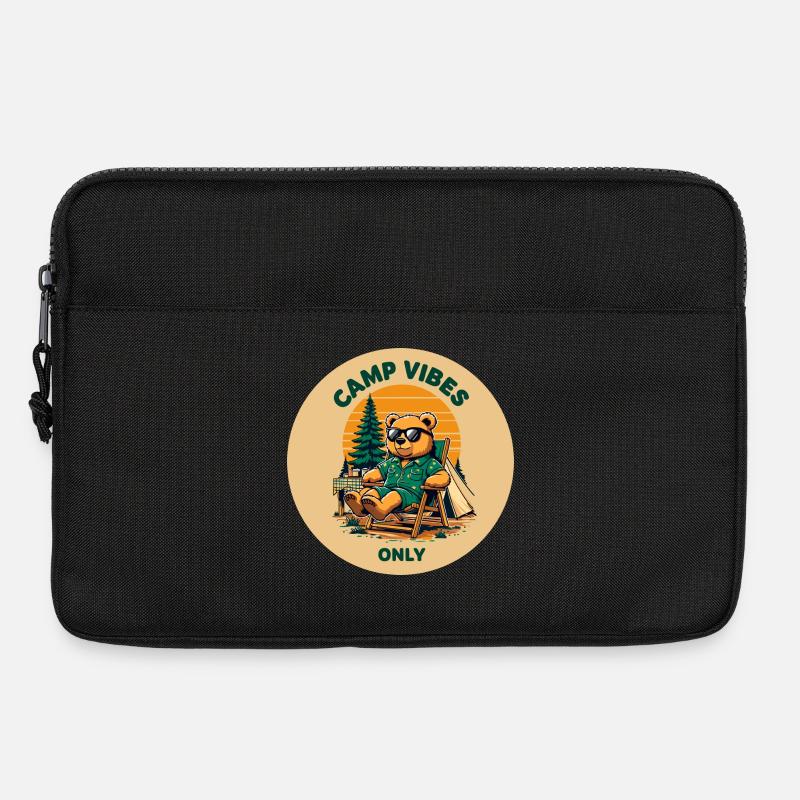 Camp Vibes Bär Camping Logo - Laptoptasche 13" - Schwarz